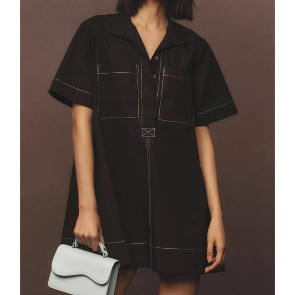 The Jeannie Short-Sleeve A-Line Mini Dress by Maeve